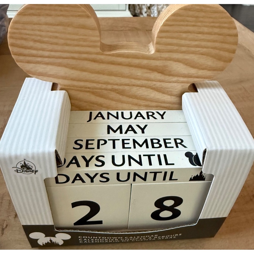 Disney Parks Home Collection Calendar Count Days Months Mouse Icon Wood Changing
